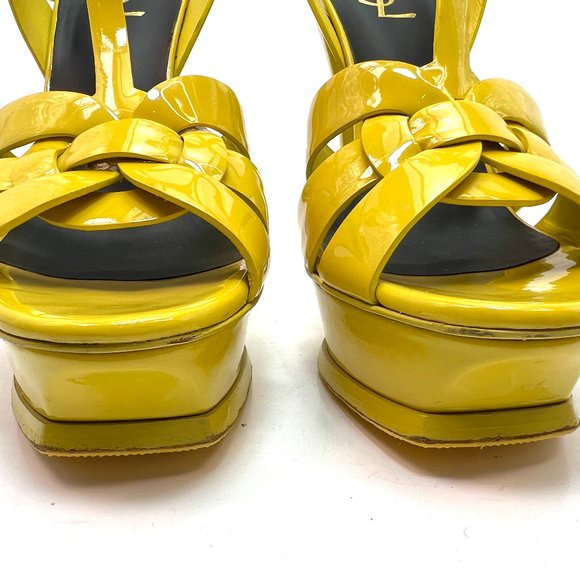 Saint Laurent Bright Yellow Platform Sandals - Picture 4 of 9